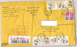 BAMBOO, STARS, FINE STAMPS ON REGISTERED COVER, 2021, CHINA - Storia Postale