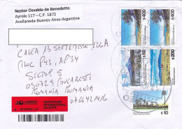 LANDSCAPES, FINE STAMPS ON REGISTERED COVER, 2021, ARGENTINA - Lettres & Documents