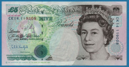 GREAT BRITAIN 5 POUNDS 1990 # CK14 119008 P# 382Aa Elizabeth II Signature: Kentfield - 5 Pounds