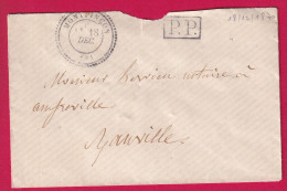 CAD TYPE 24 MONTPINCON CALVADOS PP FAUTE DE TIMBRE GUERRE 1870 POUR RANVILLE 18 DEC 1870 LETTRE - Krieg 1870