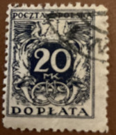 Poland 1921 Coat Of Arms And Post Horn 20 M - Used - Postage Due