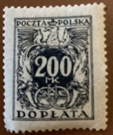 Poland 1923 Coat Of Arms And Post Horn 200 M - Used - Postage Due