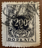 Poland 1923 Coat Of Arms And Post Horn 200 M - Used - Postage Due