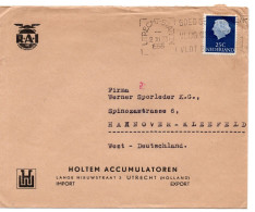 66060 - Niederlande - 1952 - 25c Juliana EF A Bf UTRECHT - ... -> Westdeutschland, M Transorma-Codierung "AF" - Cartas & Documentos