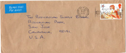 L66096 - Grossbritannien - 1985 - 35p Weihachten EF A LpBf COVENTRY AND WARWICKSHIRE -> San Jose, CA (USA) - Storia Postale