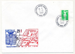 FRANCE - Env. Aff. 2,40 Briat Cad NIMES GARONS MARINE 1/2/1994 + "Flottille 21F Patrouille Maritime..." - Seepost