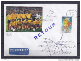 ANDORRE TP N°503 SUR LETTRE DU 9.5.98 POUR L'ESPAGNE - Covers & Documents