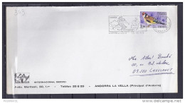 ANDORRE N°343 SUR LETTRE Du 19.11.85 POUR FRANCE - Lettres & Documents