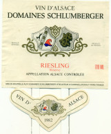 (M16) Etiquette - Etiket Vin D'Alsace - Domaines Schlumberger - Riesling 1982 - Riesling
