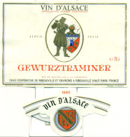 (M16) Etiquette - Etiket Vin D'Alsace - Gewurztraminer - 1982 - Gewürztraminer