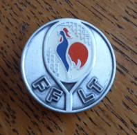 Ancienne Broche Émaillé FFLT Fédération Française De Lawn Tennis - Beraudy Ambert - Coq France - Sonstige & Ohne Zuordnung