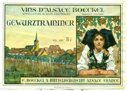 (M16) Etiquette - Etiket Vin D'Alsace Boeckel - Gewurztraminer - Mittelbergheim - Gewürztraminer