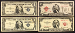 USA U.s.a. 1928 D 2 Dollar $ Red Seal + 2 $ 1953 C + 1 $ 1957 A E B  Star Note Replacement  Lotto.4523 - Billetes De La Reserva Federal (1914-1918)