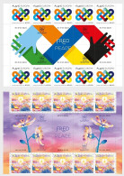 Aland Islands Åland Finland 2023 Europa CEPT Peace Set Of 2 Strips Of 10 Stamps And 10 Labels Each Mint - 2023