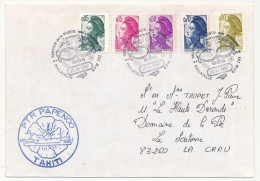 FRANCE - Env. Aff. Composé Liberté Obl Philatélie BPM 701 - 22/7/1987 + "PTR PAPENOD - TAHITI" - Naval Post