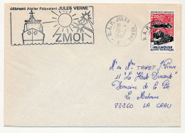 FRANCE - Env. Aff. 2,20 Musée Mulhouse Cad B.A.P Jules Verne 28/2/1987 + Bat. Atelier Polyvalent Jules Verne ZMOI - Naval Post