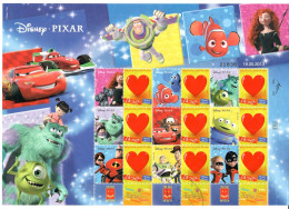 USED - Israel 2013 Hebrew DISNEY PIXAR Sheet Send By Mail Judaica Jewish - Used Stamps (without Tabs)