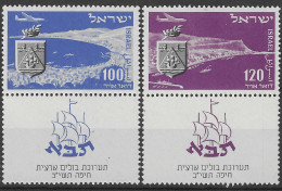 ISRAEL ISRAELE 1952 Briefmarkenausstellung TABA Haifa 68, 67 Mit Tab Postfrisch, Fleckig Mint MNH**- Postfris  - Neuf -  - Neufs (avec Tabs)