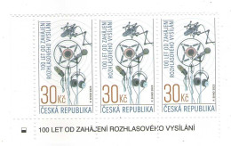 Year  2023 - Radio-bus, 100 Years Of Czechoslovak Radio, 4-block Same Stamps ,  Text In Edge  MNH - Unused Stamps