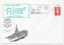 FRANCE - Env. Illustrée Aff. Briat OMEC Porte Avions Foch 24/9/1994 + R 99 Sortie Des Familles - Poste Navale