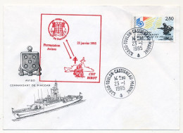 FRANCE - Env. Illustrée Aff. 2,80 Débarquement Cad 83800 Toulon-Castigneau-Marine 23/1/1995 + Permutation Avisos - Posta Marittima