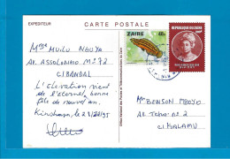 Zaïre Carte Postale Bandal Naar Kalamu 28/12/1995 UNG - Briefe U. Dokumente