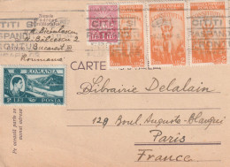 ROUMANIE CP 1948 BUCAREST Pour Paris - Cartas & Documentos