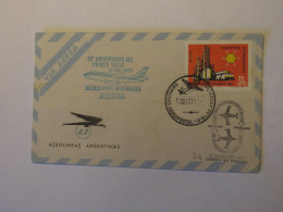 ARGENTINA  50 ANIVERSARIO DEL PRIMER VUELO FIRST FLIGHT COVER BUENOS AIRES -  MONTEVIDEO 1971 - Used Stamps