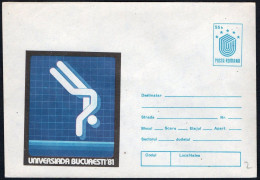 ROMANIA 1981 - UNIVERSITY GAMES 1981 - STATIONARY: DIVING - MINT - G - Kunst- Und Turmspringen