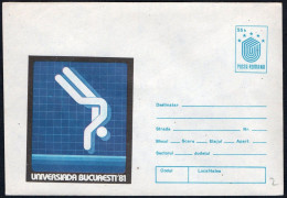 ROMANIA 1981 - UNIVERSITY GAMES 1981 - STATIONARY: DIVING - MINT - G - Plongeon