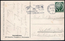 GERMANY GARMISH PARTENKIRCHEN 1934 - OLYMPIC WINTER GAMES GARMISH PARTENKIRCHEN 1936 - MAILED CARD - G - Hiver 1936: Garmisch-Partenkirchen