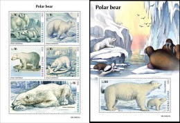 Sierra Leone 2022, Animals, Polar Bear, 5val In BF+BF - Faune Antarctique