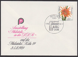 Philatelie In Der DDR Auf Philatelia Köln 1989 SSt. Berlin Abb. Feuerzauber - Blüte, DDR U10 - Covers - Used