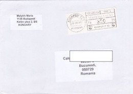 AMOUNT 570 MACHINE PRINTED STICKER STAMP ON COVER, 2020, HUNGARY - Lettres & Documents