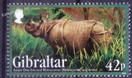 Gibraltar 2012 MNH, Asian One Horned Rhino, Wild Animals - Rhinozerosse