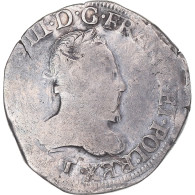 Monnaie, France, Henri III, Teston, 4e Type Au Col Plat, 1575, Nantes, TB+ - 1574-1589 Henry III