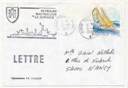 FRANCE - Env. Aff. 2,50 Bateau La Poste Cad 83800 Toulon Naval - 19/4/1983 + Pétrolier Ravitailleur La Durance - Scheepspost