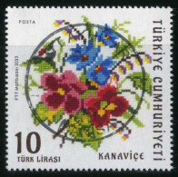 Türkiye 2023 Mi 4731 Cross-Stitch Embroidery | Textured Fabric, Canvas (Kanaviçe), Textile | Flowers - Used Stamps