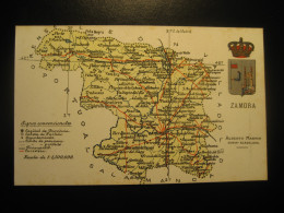 ZAMORA Postcard SPAIN Map Geography Atlas Alberto Martin Editor - Zamora