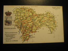 GUADALAJARA Postcard SPAIN Map Geography Atlas Alberto Martin Editor - Guadalajara