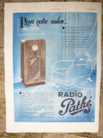 Publicité Pathé - Poste ( Radio ) De TSF Pathé, Format 38cm X 27,5cm Issue D'une Revue De L'année 1935 - Littérature & Schémas