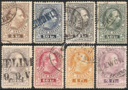 ATM10-17U -  "Austria 1874" MiNr. 10/17, Serie Completa Di 8 Francobolli Usati °/ - Telegraph