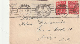 POLOGNE Lettre 1934 KRAKOW 2 PACZKI ZYWNOSCIOWE  Pour NICE France - Brieven En Documenten