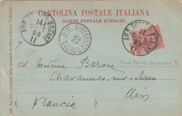 ITALIE CP AMBULANT    AMB TORINO MODANE II 1898 Pour La France   Cachet D'arrivée - Marcophilia