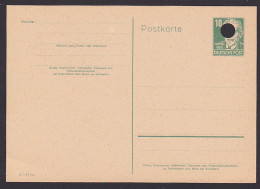 P41* 10 Pf. Ganzsache Mit Amtlicher Lochung, August Bebel - Cartes Postales - Neuves