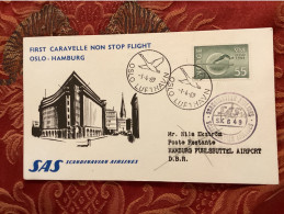 SAS 1969 - Oslo Hamburg - 1er Vol Erstflug First Flight - Caravelle - Oies - Covers & Documents