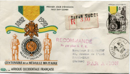 A. O. F.  ENVELOPPE 1er JOUR P.A.C. RECOMMANDEE DU N°321 AVEC AFFR COMPL AU DOS DEPART DAKAR 9-12-1952 SENEGAL POUR..... - Covers & Documents