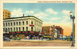Iowa Davenport Corner Of Secong And Brady Streets Curteich - Davenport