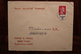 1943 Durch Die Deutsche Feldpost CensureAx  OKW Cover Reich STO Dt Reich Allemagne France - Occupation 1938-45