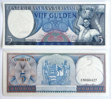 Surinam 5 Gulden 1963 P#120 Low Serial UNC - Suriname